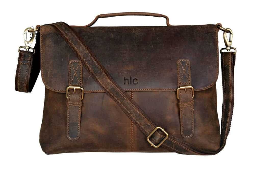 Handolederco Vintage Buffalo Leather Messenger Satchel Laptop Briefcase Men's Bag Crazy Vintage Leather Messenger Briefcase Bag Review